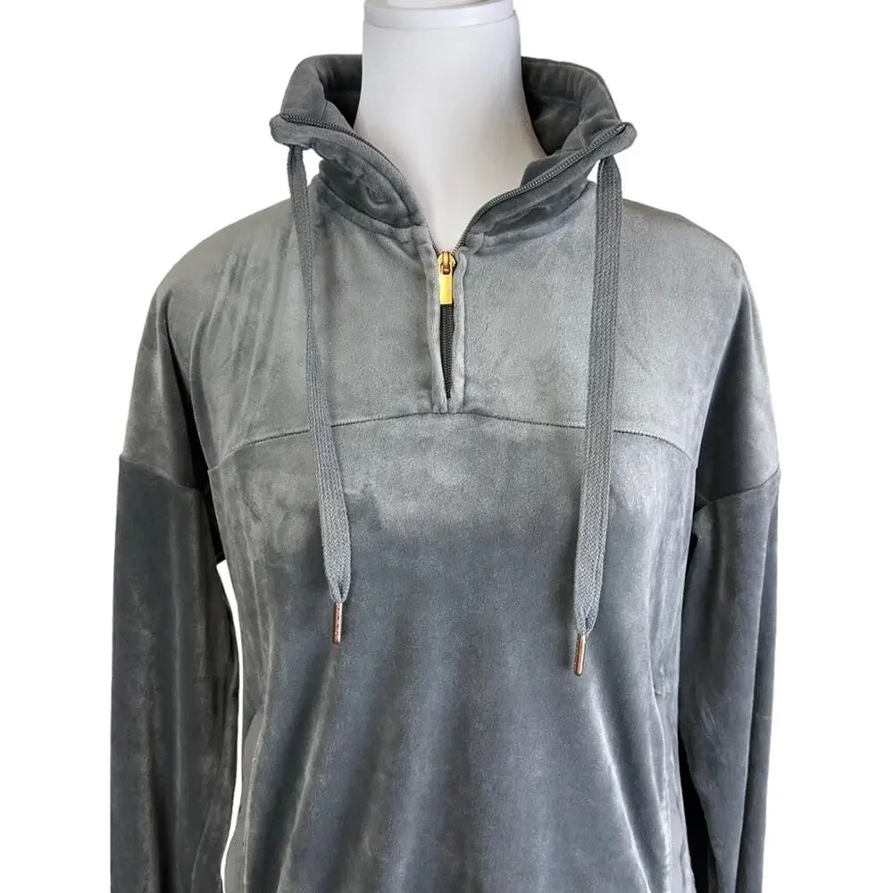 Champion Gray Velour Athletic Jacket Full Zip Size XS